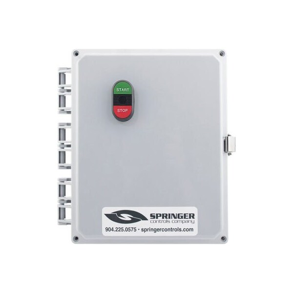 Springer Controls Co NEMA 4X Enclosed Motor Starter, 26A, 3PH, Direct Online, Start/Stop, 250-500V, 20-24A AF2606P1M-4J - main